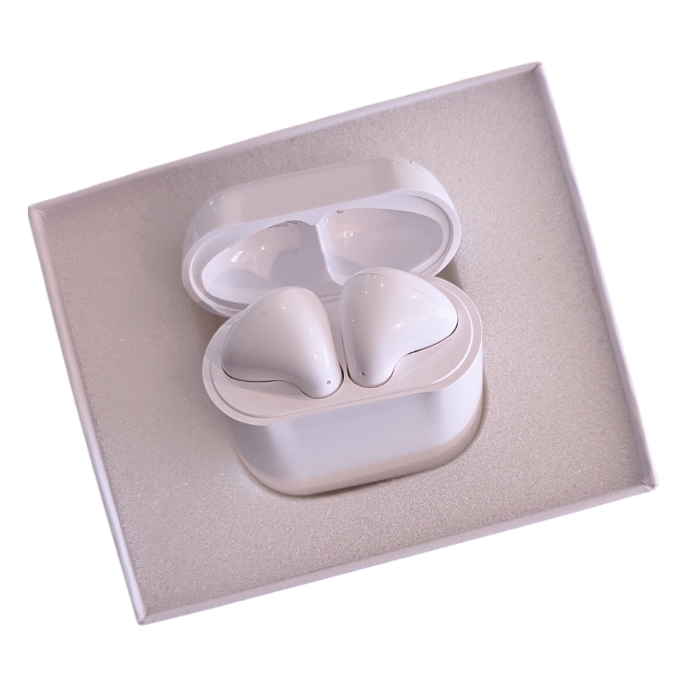 Wireless White Earbuds with Charging Case - Picture 2 of 8